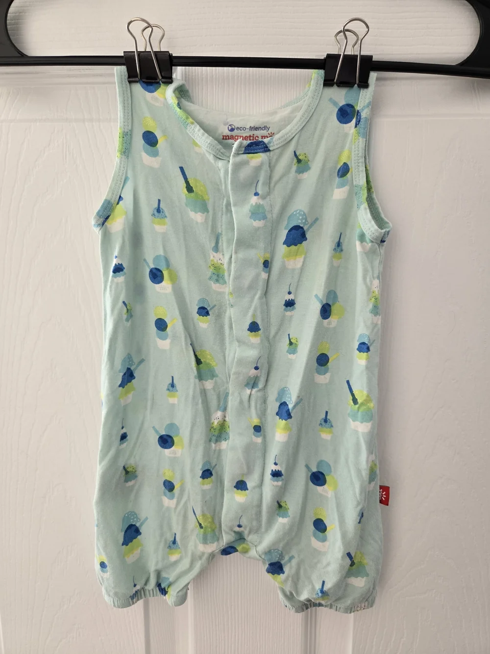 Magnetic Me Mint Ice Cream Print Sleeveless One Piece Romper Onesie 3-6m